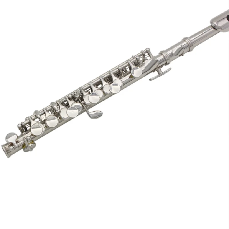 Silver C key 16 hole piccolo white copper pipe body plus E key western musical instrument