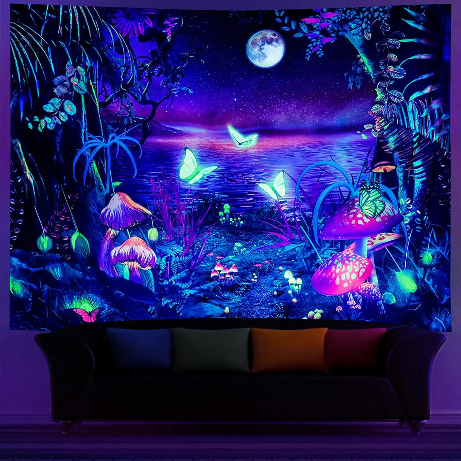 Van Gogh Star Sky Fluorescent Tapestry Aesthetic Mandala Wall Hanging Cloth Trippy Tapestries Home Room Psychedelic Decor tapestry decorations
