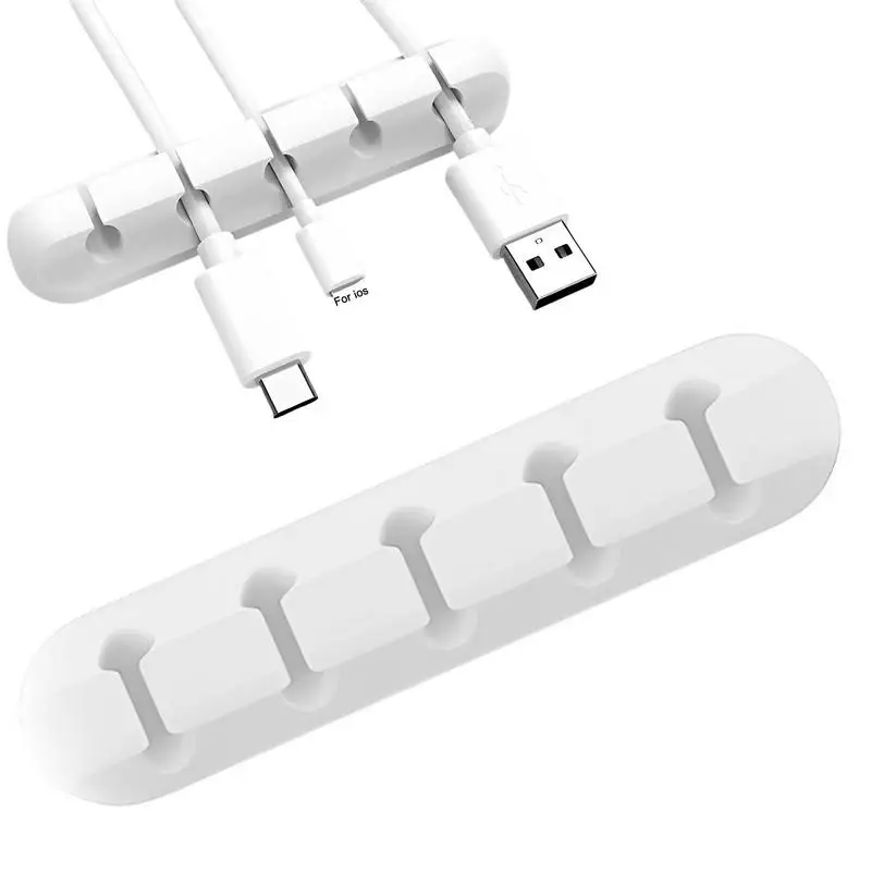 

Cable Holder 5-Cords Slots Cord Organizer Self-Adhesive Cable Clips USB Cable Holder Wire Organizer Cord Clips Cord Holder For
