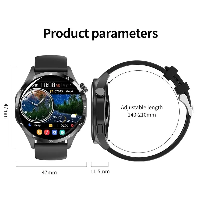 화웨이 GT4 프로 + 스마트 워치 남성용 시계, AMOLED HD 스크린, 블루투스 통화, IP68 방수, GPS, NFC, 심박수 스마트워치, 2024