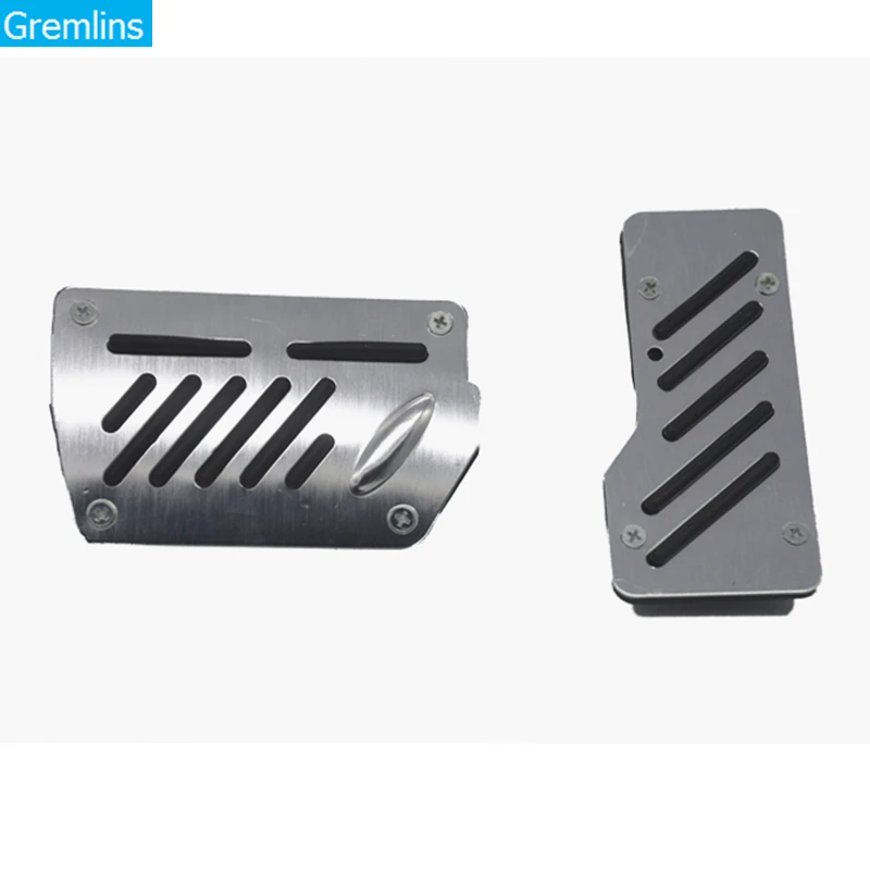 2 pcs Aluminum Automatic Car Transmission Non-Slip Pedal Cover Set Kit Pedali Accelerator Pedal Brake,car accessories,car pedals,pedal cover