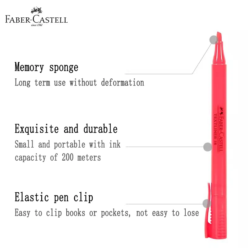 FABER CASTELL 아트 하이라이터 펜, 텍스트 라이너 파스텔, 형광 밝은 마커 펜, 마킹 필기 문구 용품, 7 개