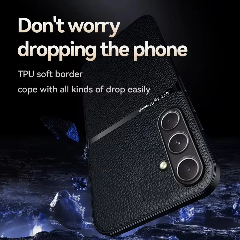 Leather Magnetic Phone Case with Back Cover
