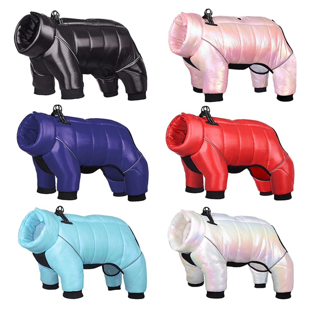 

Зимняя одежда для собак, супертеплая куртка, толстая 4-ногая куртка, водонепроницаемая одежда для собак, одежда для французского бульдога