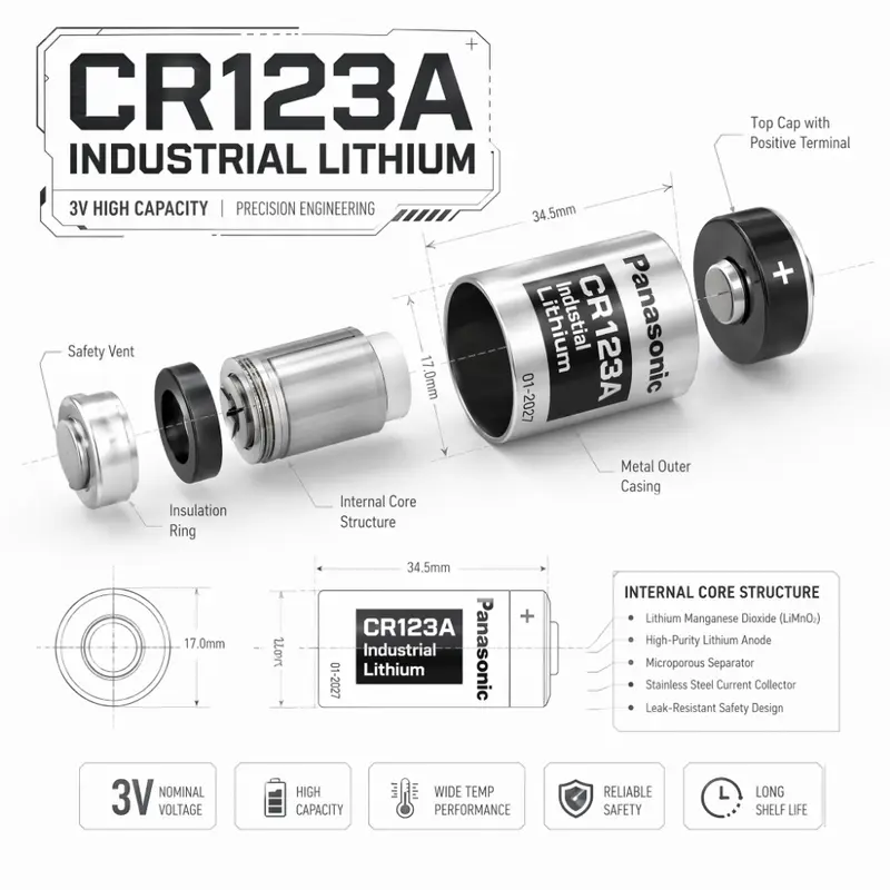 2PCS 10PCS Original Panasonic 123 Lithium 3V Arlo Camera Battery CR123A CR17345 DL123A EL123A 123A - Image 2