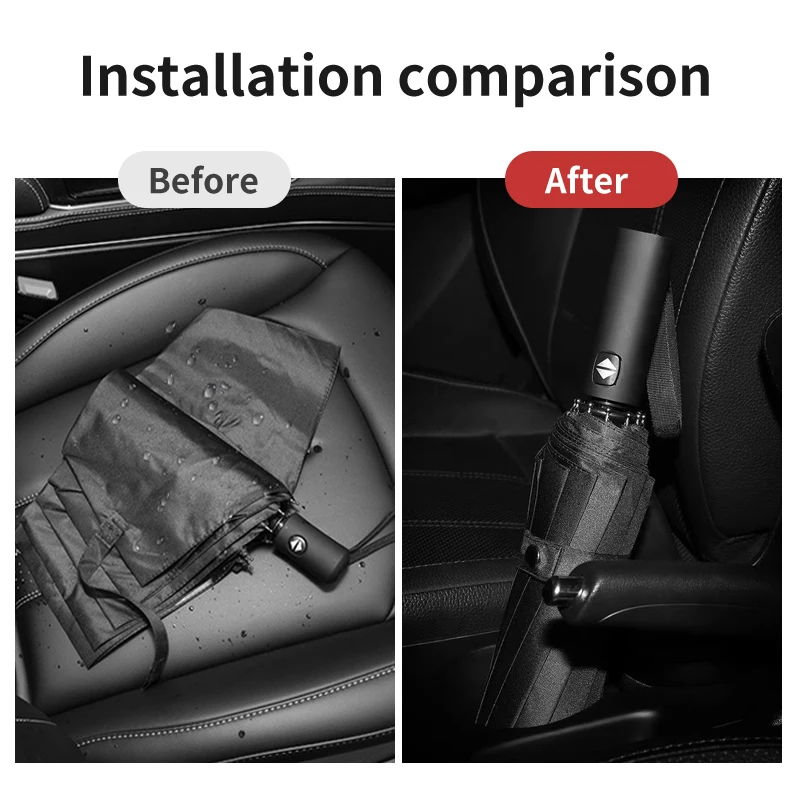 Car Logo Umbrella For Skoda 12 Bone Car Automatic Folding Umbrella Sunshade Accessories Rapid MK3 Derivative VisionS Yeti Scala Enyaq-iV