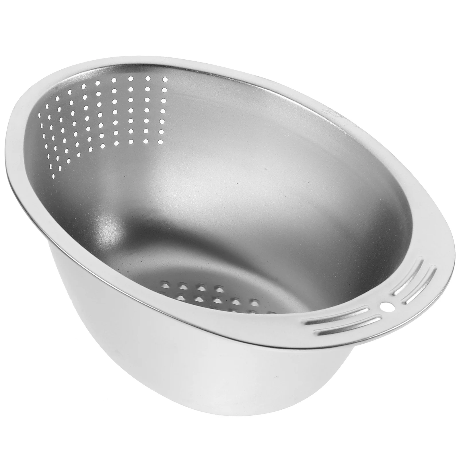 

Vegetable Fruit Washing Bowl Rice Washer Strainer Rice Straining Bowl Stainless Steel Basin