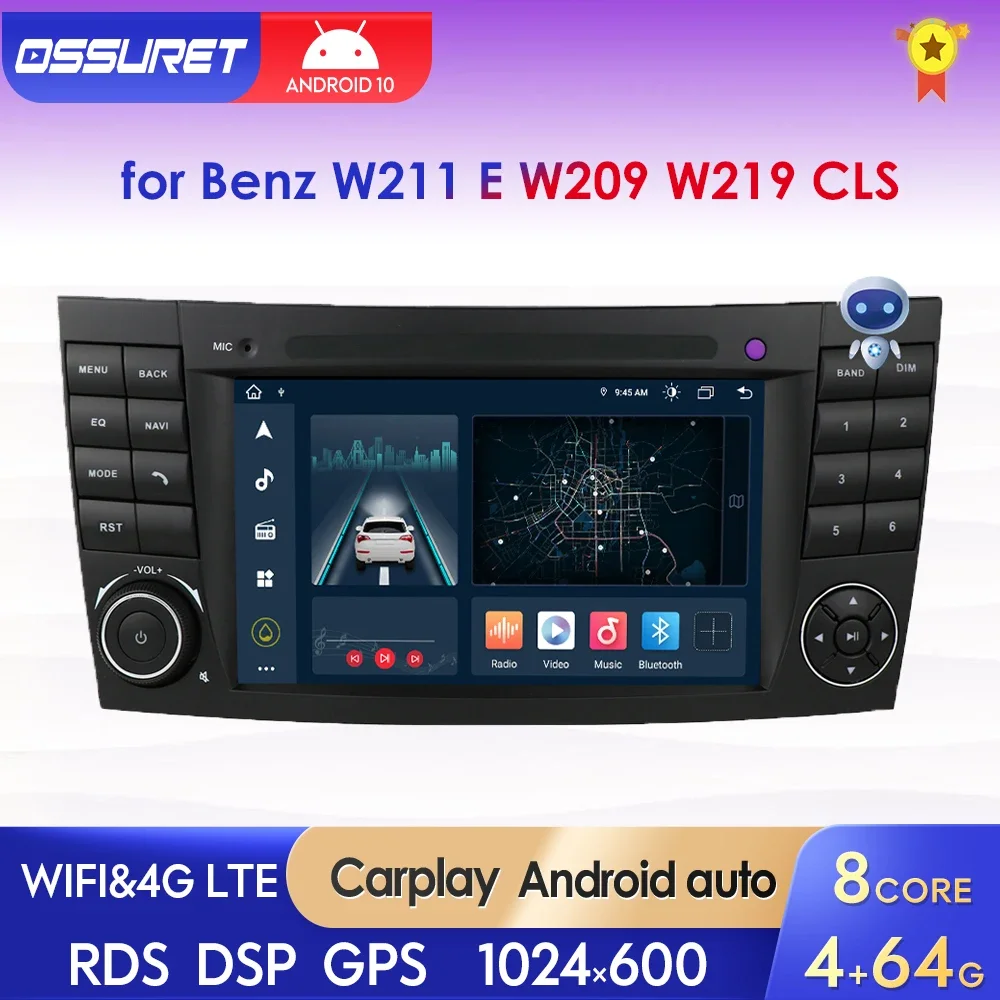 

Автомобильный радиоприемник Android для Benz W211 E W219 CLS W209 CLK W463 G 2002-2011 автомобильная аудиосистема стерео видео Carplay мультимедийный плеер GPS RDS