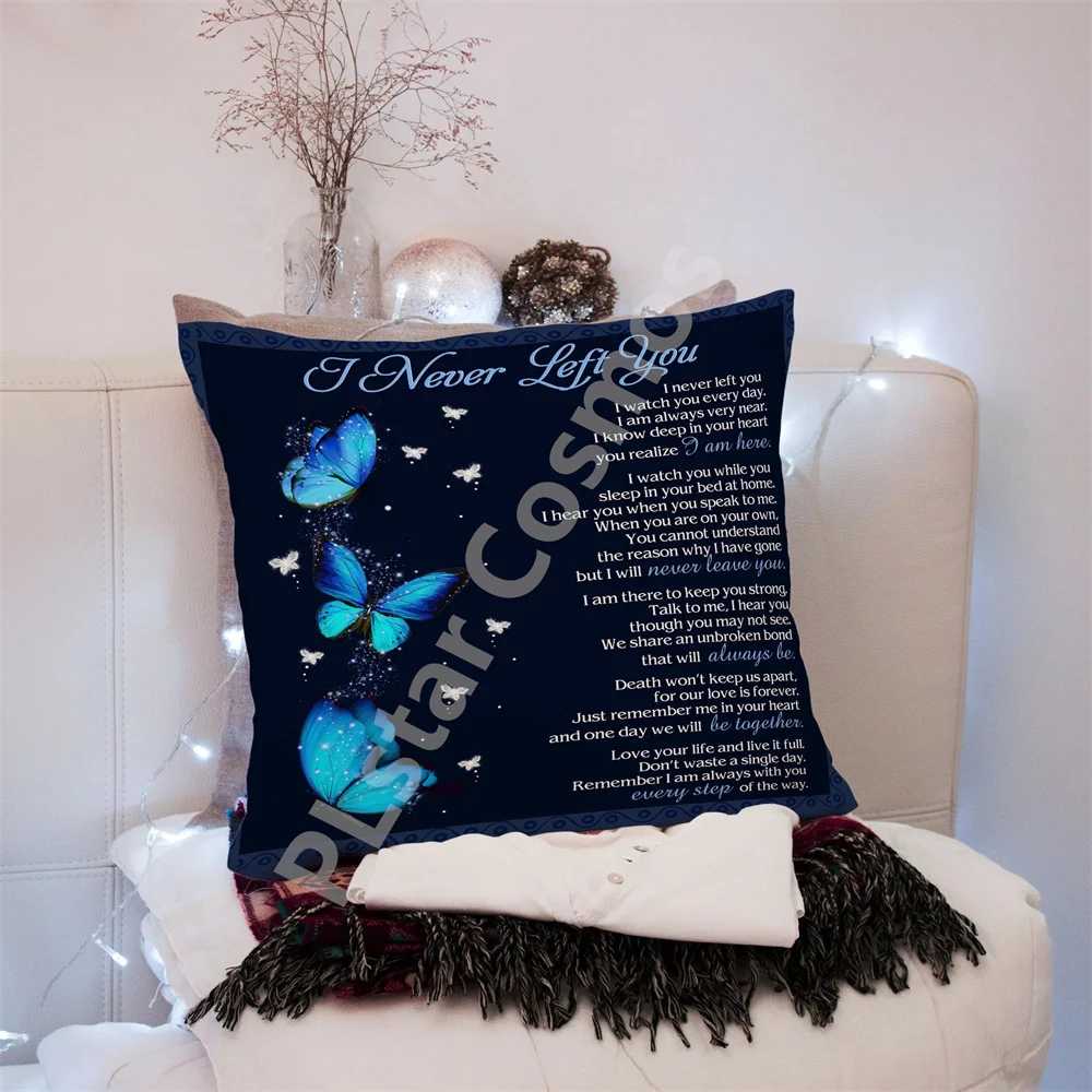 

Butterfly Memorial Throw Pillow for Loss of Loved One I Never Left You Pillow Sympathy Gift