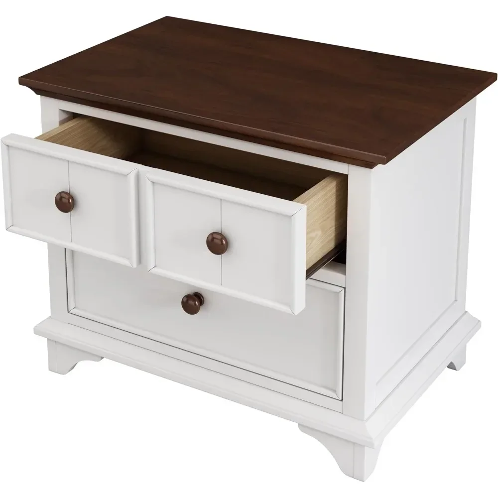 Children's Bedside Table, Wooden 2-drawer Bedside Table with Bedroom, Living Room and Children's Table