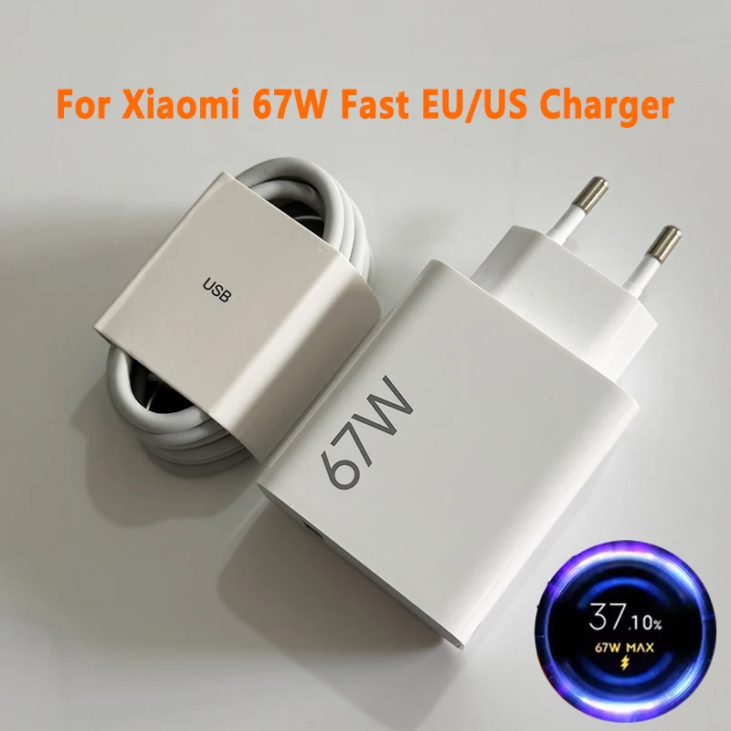Xiaomi 67W Super Fast Charger Turbo Charge EU Power Adapter