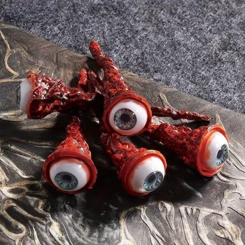 1pc Halloween Ripped Out Eyeball Horror Prop Realistic Life Bloody Ripped Out Eyeball Scary Decorate Party Cosplay Props
