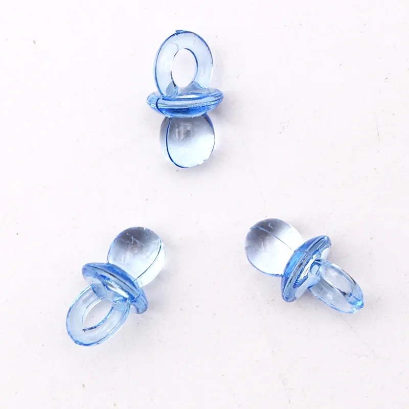 Blau/Rosa Transparent Acryl Mini Schnuller Für Junge Mädchen Geschlecht Offenbaren Baby Dusche Bevorzugung DIY Party Dekoration Kuchen Geburtstag geschenk – Detail 6