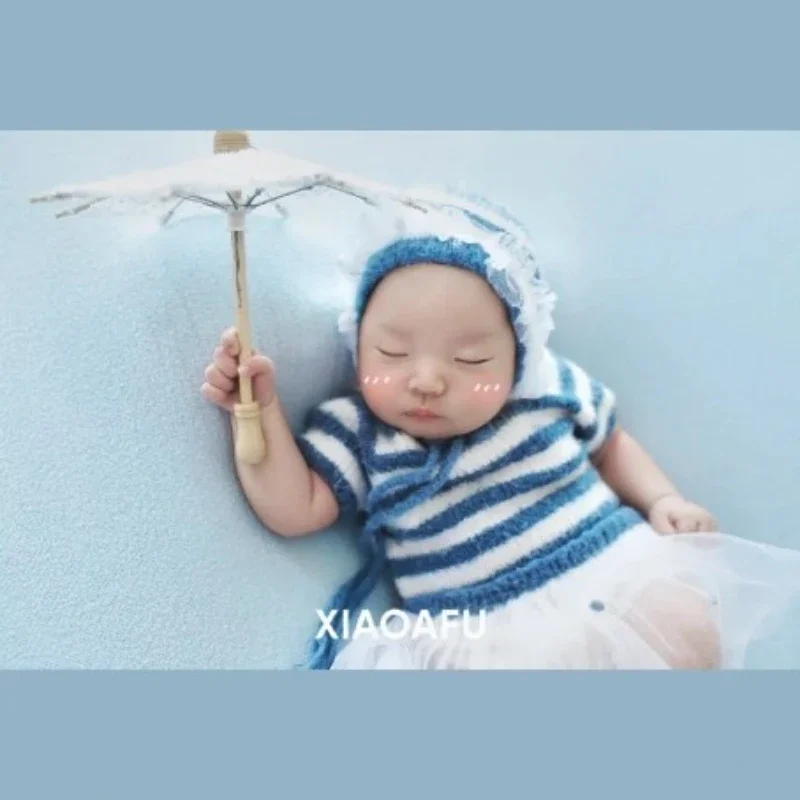 new-baby-costume-photos-with-props-and-full-moon-photos-lace-embroidered-small-umbrella-baby-photography-props