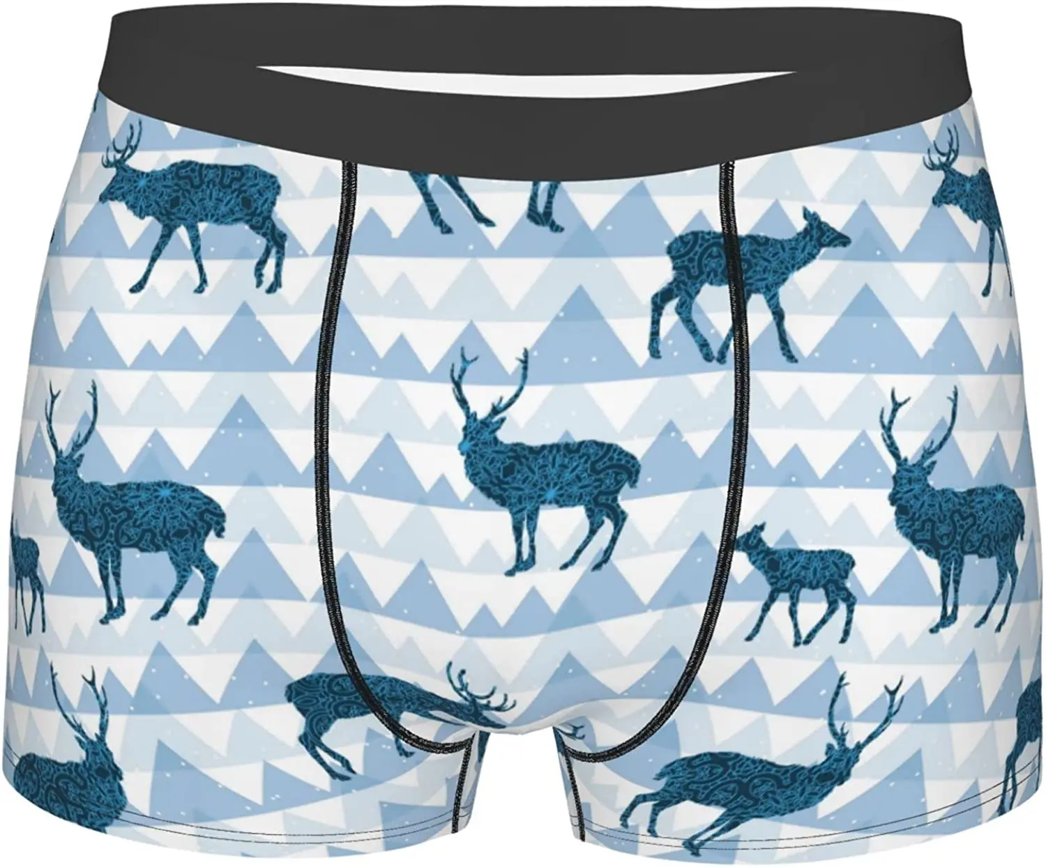 

Men's Breathable Boxer Briefs Geometric Pattern Deer Comfort Soft Stretch Underwear Trunks with Bulge Pouch for Men Boys