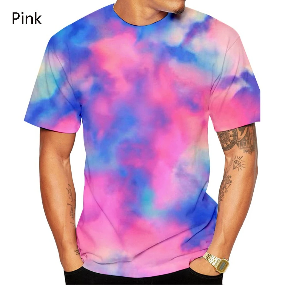 

Casual Fashion Smoky Dye Style 3D Printing Tie Dye T-Shirt Men/Women Short Sleeve Personality T-Shirt