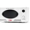 Retro Countertop Microwave Oven - Large 800-Watt ,12 Pre-Programmed Cooking Settings,Digital Clock,- Kitchen Appliances - White 1