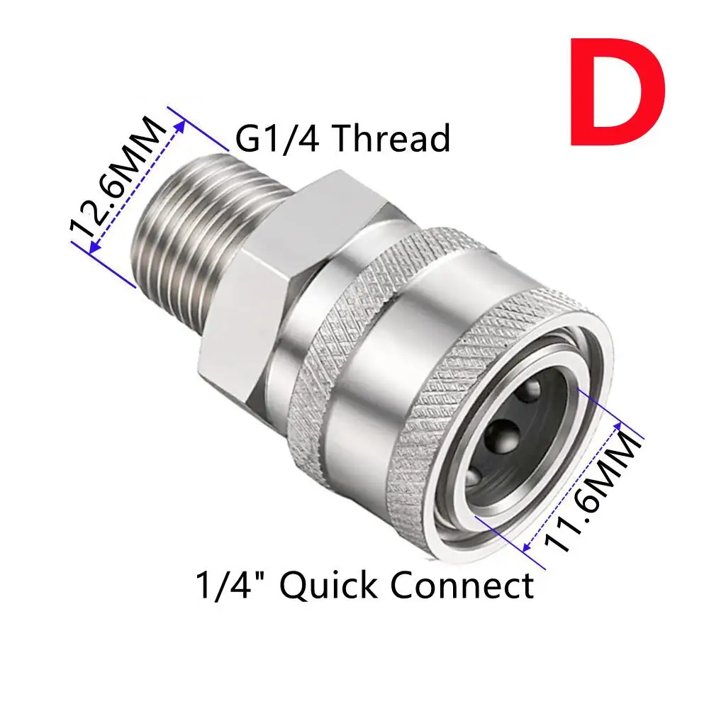 Adattatore A Sgancio Rapido 1/4" | Per Idropulitrici E Lance Schiuma | Acciaio Inossidabile | 3000 PSI - Foto 10