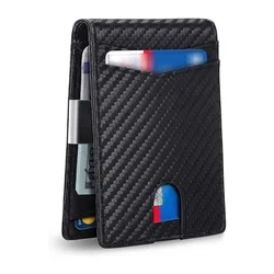 Men's RFID - Blocking Minimalist Wallet - Sleek Card Holder & Stylish Gift Idea (Black)