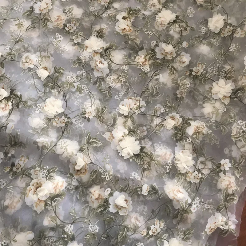 H725 90*135 cm Tessuto di Cotone Ricamato Fiore Cavo di Pizzo per Abo Scialle, Tessuto Da Sposa Fai Da Te Fornure Per Cucire Artigianato  15