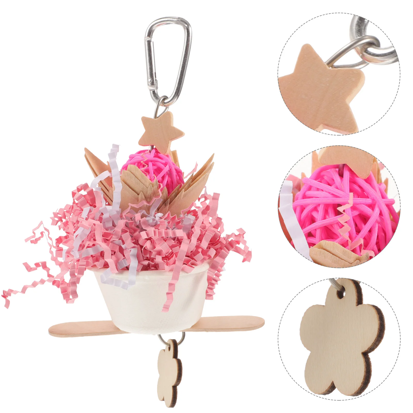

Parrot Toy Bird Hanging Chew Funny Cage Bite Small Toys Foraging Teething Wooden Playset Biting Molar