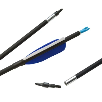 12pcs Archery Mixed Carbon Arrow Spine 700 Arrows 80 Grain Stainless Steel Arrowhead Recurve Compound Bow Hunting Shooting 2