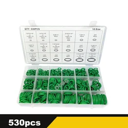 Versatile Rubber O-Ring Seal Kit for Air Conditioning, Plumbing, and Repair - 18 Assorted Sizes, 530/270pcs (530pcs)