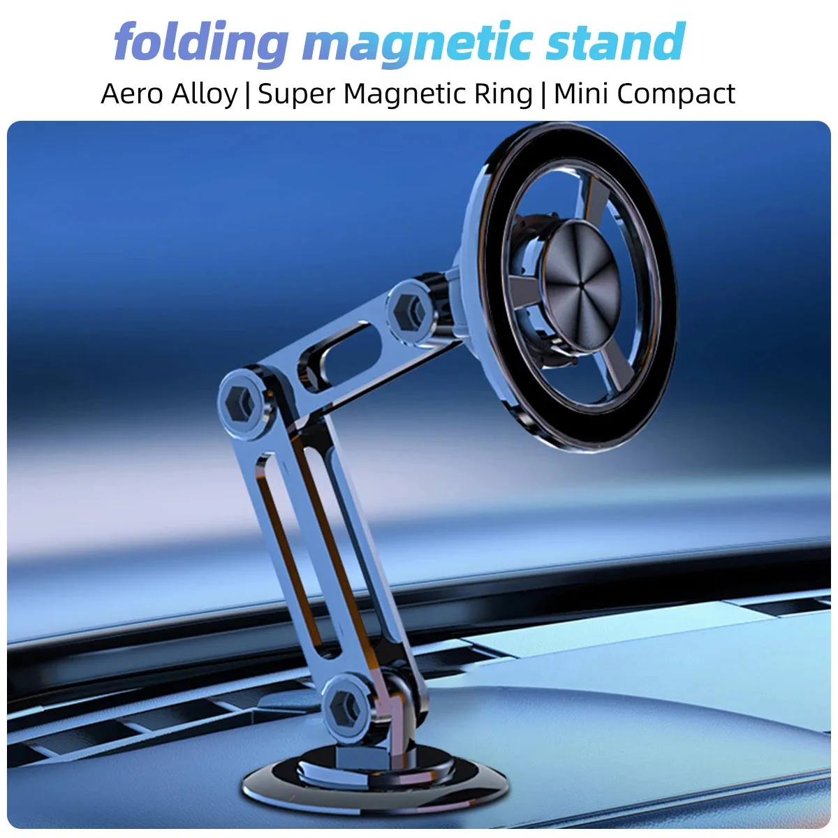 Metal Magnetic Car Phone Holder Foldable Stand