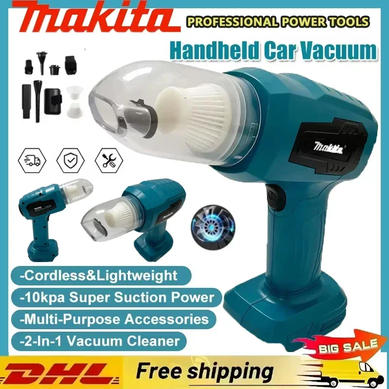 Aspirateur de voiture miniature sans fil Makita, multifonction, collecteur de poussière, outils électriques portatifs rechargeables, batterie 18V