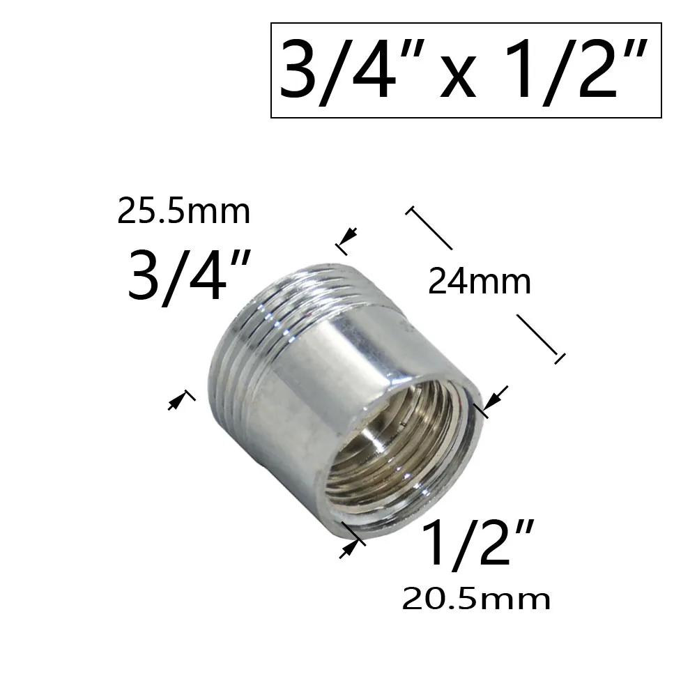 Copper Metal Threaded Water Pipe Connector 1/4" 1/2" 3/4" 1" Thread Reducer Connector Transitional Coupling Hose Tap Fittings 