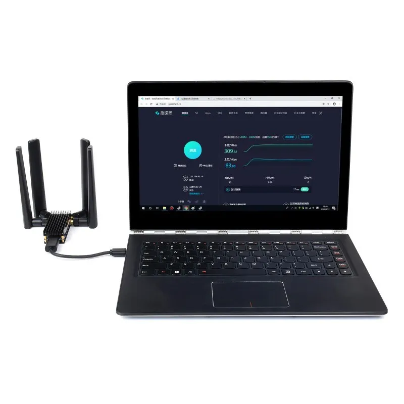 5G 동글 확장 보드 USB 3.1-M.2 키 B 포트 인터페이스가 있는 알루미늄 냉각 플레이트 Raspberry Pi 4 Windows용 안테나 4개
