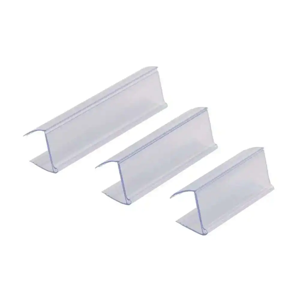 Warehouse Label Holders Paper Price Tag Holders Wood Or Metal Shelving Flexible Clear Plastic Clip