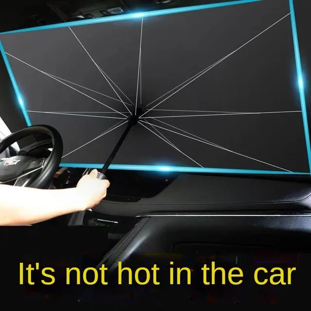 Autó Napfényes Esernyő Suv Szélvédő Fedele Összecsukható Hőszigetelő Napfény Vak Automatikus Uv Védelmi Kiegészítők - Image 3