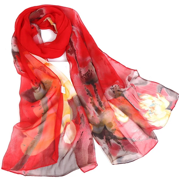 flower design georgette thin women's scarf