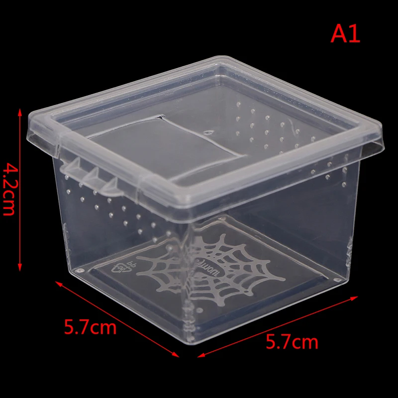 1pcs Plastic Feeding Acrylic Box Insect Spider Habitat Feeding Box Case Scare Toy Box Container Tank Transport Hatching Tank
