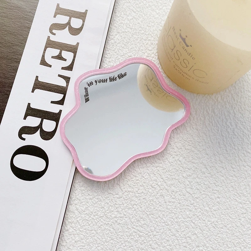 3D Cute Cartoon Makeup Mirror Phone Holder with Ring Grip