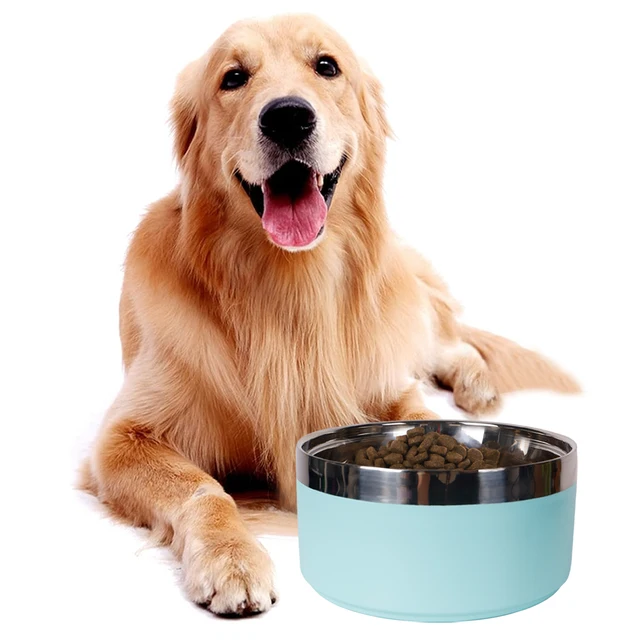Cuenco De Acero Inoxidable Antideslizante Para Perros Y Gatos - Plato único, Plateado, Apto Para Lavavajillas