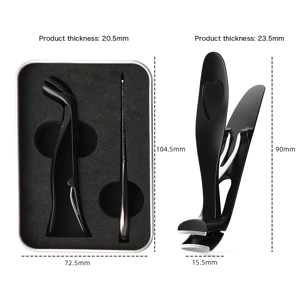 Sainless Steel Nail Clippers Professional Nail Cutter Wide Jaw Opening Thick Nails Trimming Tool Splash-Proof Manicure Cutter