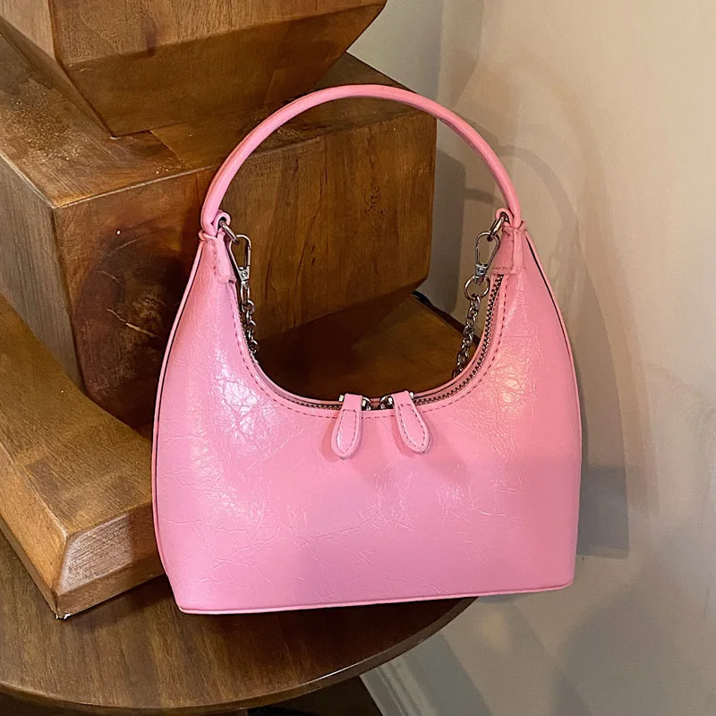 

Y2K Handbag for Women PU Leather Fashion Chain Bag 2023 New Luxury Designer Purse and Handbag Trendy Simple Female Shoulder Bag