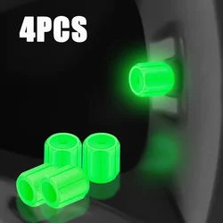 4X Colorful Tire Valve Cap Car Energy-absorbing Self-illumination Night Glow Wheel Hub Motorcycle Bike Decor Tre Rim Stem Cover