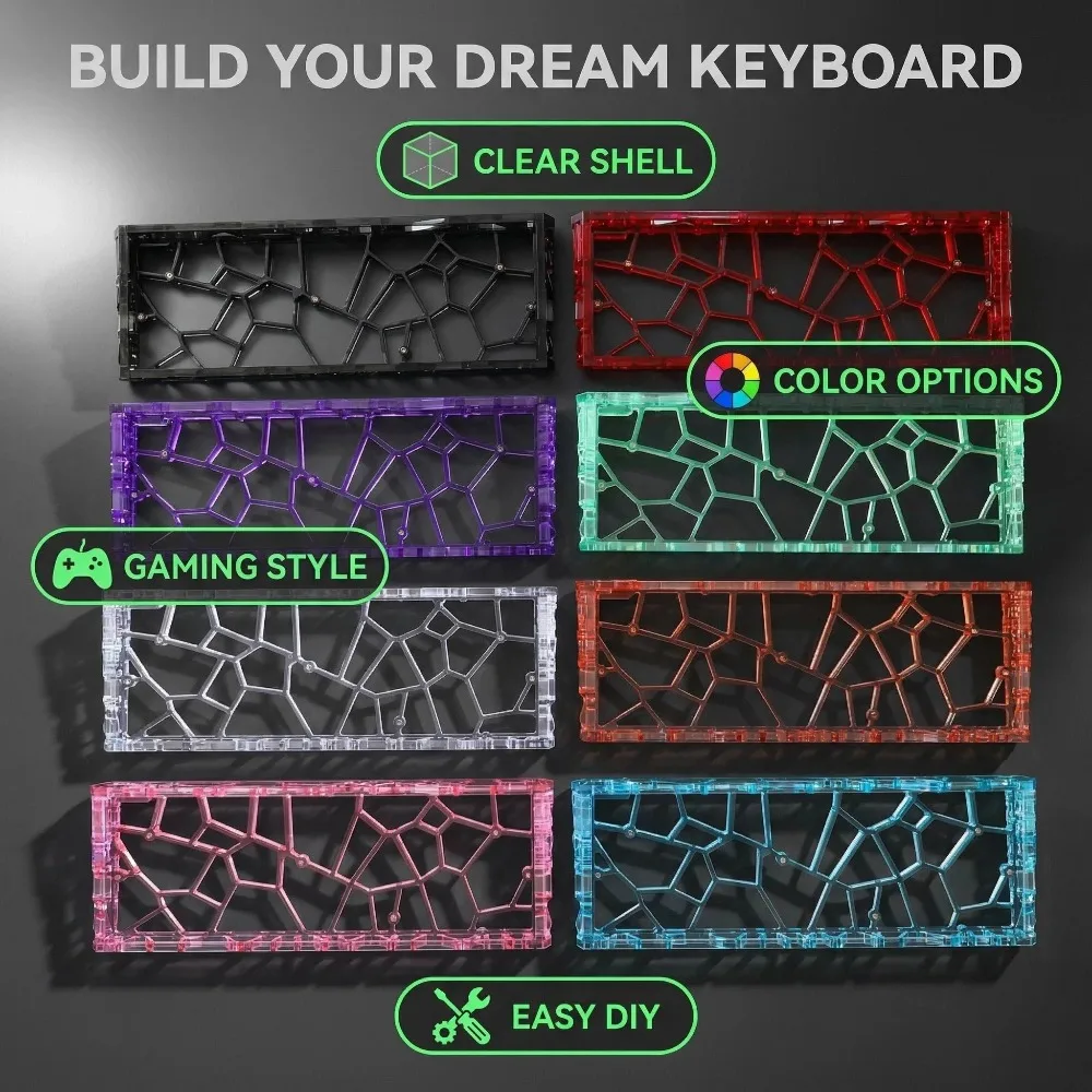 GH60 키보드 케이스 속이 빈 투명 60% 키 레이아웃 Holy60/MAD60/GT60/Wooting60HE/win60 DIY 맞춤형 선물용 키보드 쉘