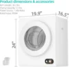 Compact Dryer, 120V Portable Clothes Laundry Dryer with Stainless Steel Inner Tub, Electric Dryer Machine for Small Space 3