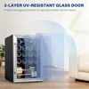 20 Bottle Wine Fridge Cooler 38-65℉ Glass Door Under Counter Freestanding Eco-friendly -Free Wine Refrigerator Dual Design Dorm 4