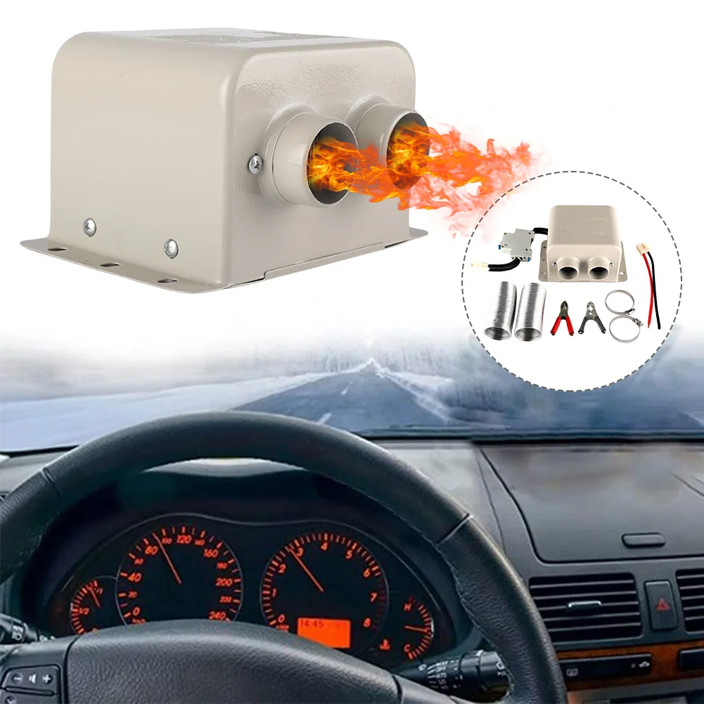 12V/24V Portable Car Heater Fast Heating Auto Windshield Defroster 2 Holes  Defogging Defrosting Heating Fan Car Anti-Fog Heater - AliExpress