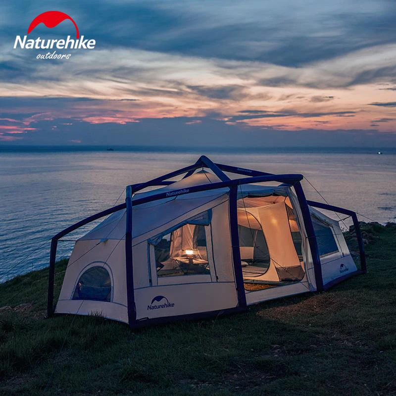Naturehike Inflatable Tent, 4 Person Air Tent, 4 Season Inflatable Tents For Camping Waterproof Windproof Inflatable House Tent For Adults Easy Set Up Inflatable Camping Tent-851835