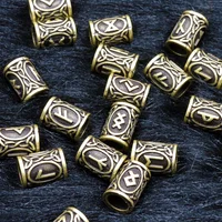 24pcs Metal Tubes Hair Braid Beard Dreadlock Beads Viking Rune Bead Spacer Knife Beads Rings Clips Styling Tools Pendant Braider 1