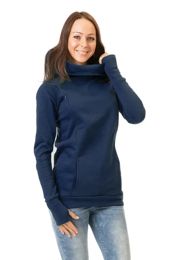 Winter Long Sleeves Pregnant's Women's Breastfeeding Clothes Hooded Sweater Nursing Maternity's Solid Color Clothes