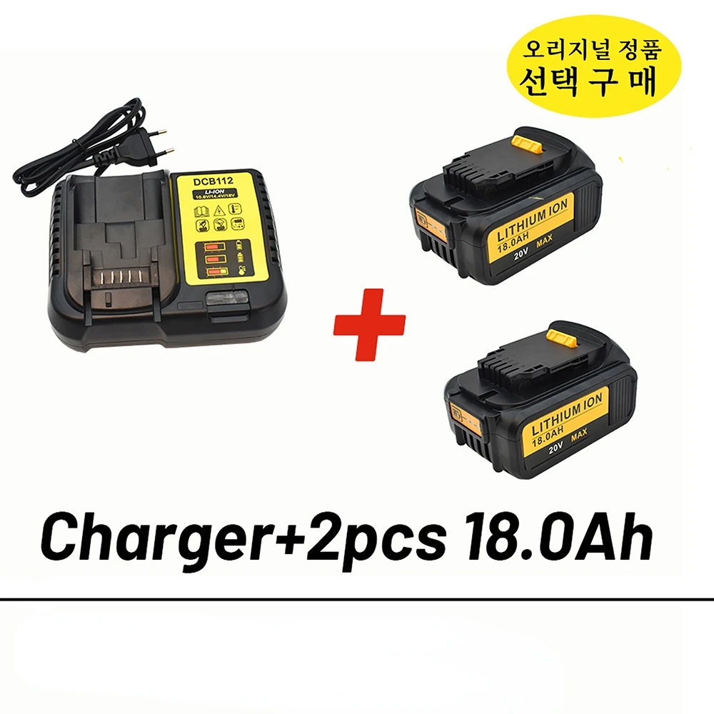 NEW 20V 18000mAh for Dewalt Power Tool Battery DCB180 DCB181 DCB182 DCB201 DCB201-2 DCB204-2+ 3A Charger |