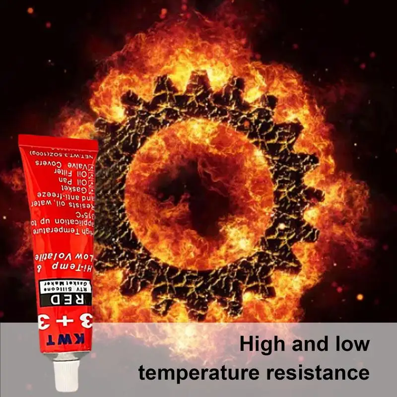 Sellador de juntas de alta temperatura, Fabricante de juntas Rtv rojo  impermeable, 100g sellador de motor de silicona multipropósito para metal,  vidrio, madera, caucho, ventana