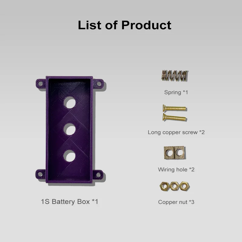 DIY 32700 Weld-free Battery Box/Battery Case//Holder Pure Copper 22A High Curren